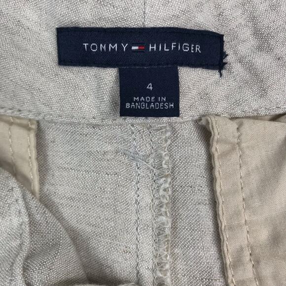 TOMMY HILFIGER Linen Pant Women 4 Wide Leg Cottage Retro Y2K Resort Feminity - Picture 6 of 9